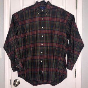 Ralph Lauren Large Green Blue Red Button Up Shirt